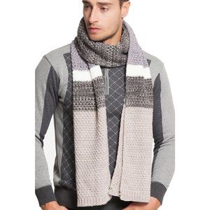 Women Men Winter Thick Cable Knit Wrap Chunky Warm Scarf Cont Grey K💕